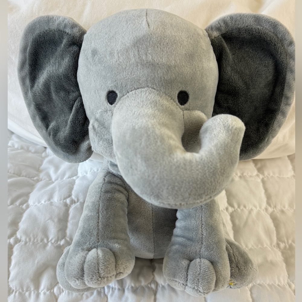 KINREX Stuffed Elephant Animal Plush - Toys for Baby Boy Girls Grey 9 inches